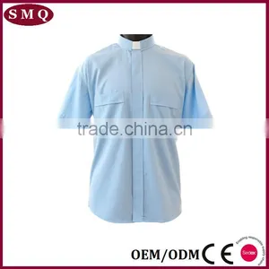 Wholesale Hot Sale Cotton Unisex Plain Clergy Shirt thumbnail-5