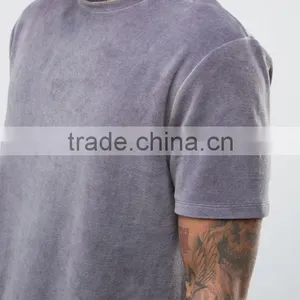 Men's Longline T-Shirt In Heavy Velvet thumbnail-4