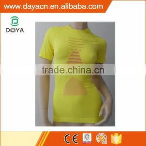 Women's Fashion T-shirt Seamless Jacquard Hit Color Fitness T-shirt thumbnail-3