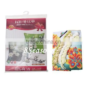 Multicolor Flower Pattern Square Throw Pillow Cotton Chinese Cross Stitch Patterns thumbnail-2