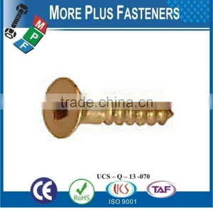 Made in Taiwan Zinc Plated Silicon Bronze Solid Brass Flat Head Square Drive Robertson Wood Screw thumbnail-4