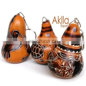 Handmade Carved Gourd Keychains thumbnail-1