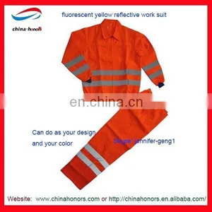 Fluorescent Yellow/orange Reflective Work Suit/safety Work Wear thumbnail-1