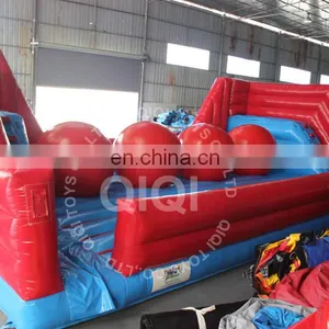 0.55mm PVC Tarpaulin Kids Funny Inflatable Leaps n Bounds Red Ball Game Course for Sale thumbnail-3