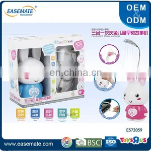English Learning Toys 3 IN 1 Gray Rabbit Story Machine With Usb Fan and Lights thumbnail-1