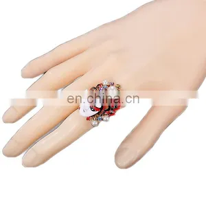 MCH-2327 2017 Fashion Wholesale New Design Ladies Chinese Style Beijing Opera Facial Masks Diamante Finger Ring thumbnail-5