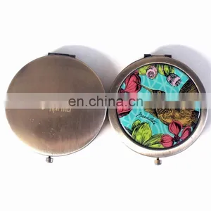 Wholesale Handmade Yes Foldable Personalized Metal Makeup Mirror thumbnail-1