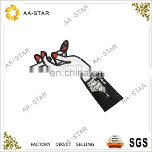 A Women's Hand Custom Embroidery Patches With Cigarette thumbnail-1
