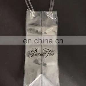 Custom Logo Printed Promotion Reusable Antifreezing Eco Material Clear Plastic Bag PVC Water Resistant Bag Wine Bag thumbnail-5