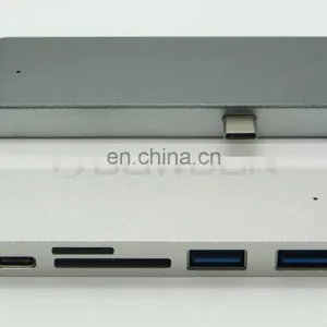 High Speed USB 3.0 USB C Type C Hub 5 in 1 Combo Hub With Charging Port for Macbook Card Reader thumbnail-3