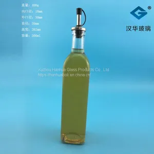 Manufacturer of 500ml Square Olive Oil Glass Bottle thumbnail-1
