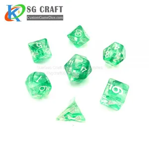 Customized Logo Engraved Translucent Polyhedral Dice thumbnail-2