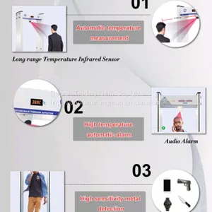Hospital School Intelligent Human Body Thermal Imaging Far Infrared Non Staying Thermometer Temperature Detection Metal Security Door thumbnail-3