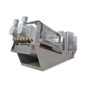 Auto Dairy Waste Solid Liquid Separator Dewatering Screw Press Sludge Dehydrator Price for Sewage Treatment Solution thumbnail-1