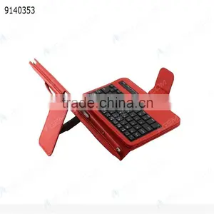 Bluetooth Keyboard for IPad Mini,red Removable Plastic Keyboard With Synthetic Leather Case thumbnail-4