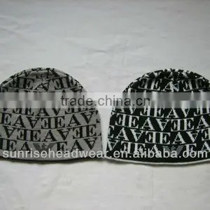Custom 100% Acrylic Knit Jacquard Beanie thumbnail-1