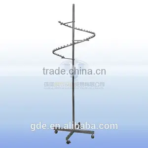 Metal Spiral Display Garment Rack With Four Wheels thumbnail-1