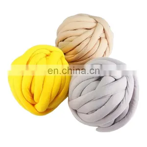 Soft Merino Wool Roving Chunky Giant Yarn Merino Hand Knitting Cotton Tube Yarn 5 cm Super Chunky Wool for Hand Knitting Blanket thumbnail-1