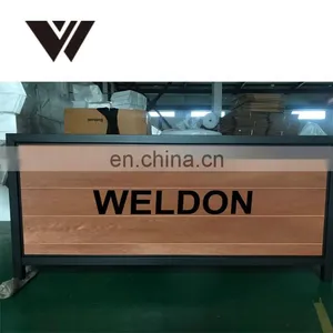 2m Square Tube Slik-printing Logo Outdoor Cafe Barriers With Wooden Panel thumbnail-2