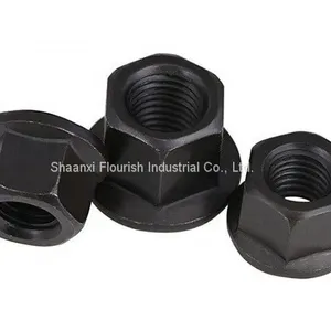 Black Plating M6 - M48 Hex Flange Nuts , Hex Collar Nut DIN 6331 Standard thumbnail-1