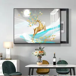 Modern Light Luxury Living Room Decoration, High-end LED Atmosphere Light Painting, High-end Sofa Background Wall Painting, Luminous Painting 07 thumbnail-1