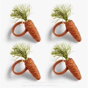 Easter Carrot Napkin Ring Rabbit Ears Mouth Cloth Ring Harvest Festival Napkin Ring thumbnail-2