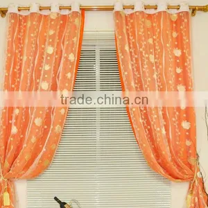 Two Layer Embroidery Lace Curtain Fabric With Organza Curtain thumbnail-1