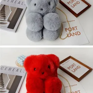 025Children's Schoolbag Plush Bag Cute Bear Bag Cartoon Bag Faux Fur Bag Super Cute thumbnail-5