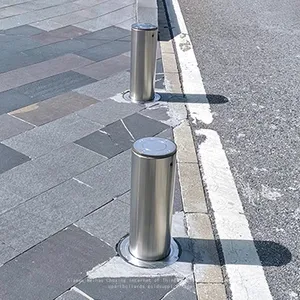 UPARK Stainless Steel Telescopic Automatic Barrier LED Light Control System Post Bollards Road Block Safety Traffic Barriers thumbnail-3