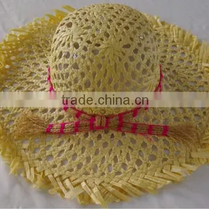 Summer Beach Sun Jazz Stingy Brim Cap Hat Ribbon Custom Straw Hat thumbnail-1