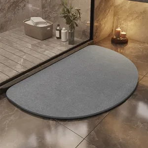 Semi Circle Bath Mat Manufacturer | Fast Drying & Water Absorbing Diatomite Bathroom Mat thumbnail-3