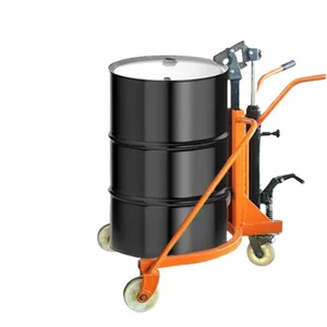Manual Lift Hydraulic Trolley Truck Oil Drum Stacker Gallon Dolly Caddy Trolley Cart thumbnail-2