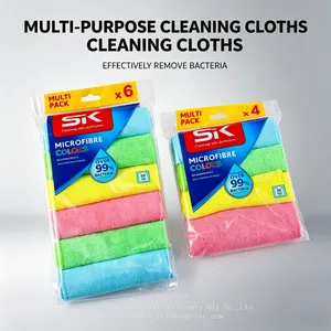 Thick Soft Microfiber Cleaning Cloths Multi Color Pack Reusable Heavy Duty Household Towels thumbnail-2