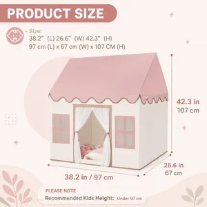 Kids Play Tent Indoor: With Mat, Tassel Garland - Girl Tent Indoor Playhouse for Kids Toys for Boy Girl Birthday Gift thumbnail-2