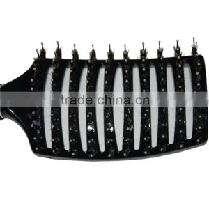 Professional Salon Fassional Plastic and Nylon Bristle Unique Curved Vent Brush thumbnail-3