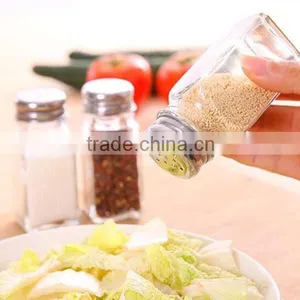 Wholesale Price Stainless Steel Top Clear Glass Salt and Pepper Shaker Set Kitchen Spice Glass Salt and Pepper Jar thumbnail-4