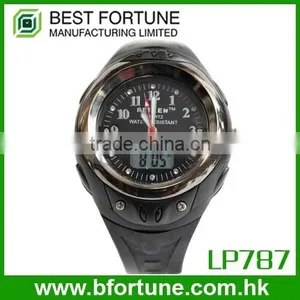 LP787 Analog Quartz LCD PU Strap 3 Hands With Lcd Display Talking Watch Promotional Gift thumbnail-1