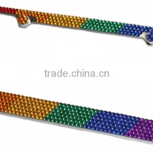 Custom Bling License Plate Frame License Plate Frames Screw Cap Crystal Diamond Rhinestone Bling thumbnail-2