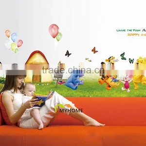 Larger (2pcs/Set) Children's Wall Decal Cute Winnie the Pooh Wall Stickers For Kids Rooms thumbnail-4