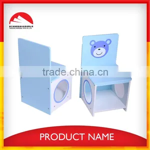 MDF Blue Bear Design Carton Kids Study Table and Chair Set thumbnail-2