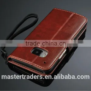 Original Fashion 64 Grain Stand Wallet Flip PU Leather Case With Card Slot For HTC One M9 MT-3459 thumbnail-5