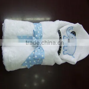 White Color Baby Blanket With Waffle Hood thumbnail-1