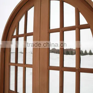 Interior Arched Top Pine Wood Door With Frosted Glass Insert thumbnail-4
