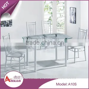 F1243 Wrought Iron Compact Antique Dinner Table Modern Dining Room Furniture Dining Table Set thumbnail-6