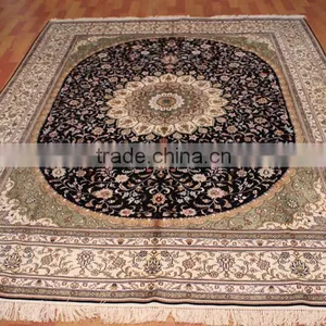 Many Rugs Carpet Natural Colour Hand Knotted Handmade Persian Silk Rug Persian Handmade Silk Carpets thumbnail-1