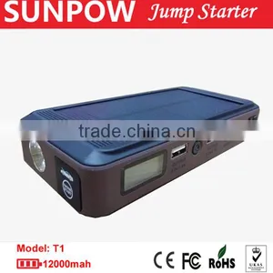 Sunpow 12000mah New and Safety Power Bank High Capacity Portable Solar Energy 12v Car Jump Starter With Air Compressor thumbnail-6