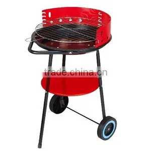 Outdoor Portable Hand Push Type Bbq Charcoal Grill With Wheel thumbnail-1