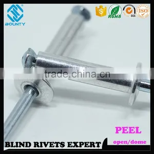 HIGH QUALITY OPEN END FACTORY BUTTON HEAD AL/ST PEEL RIVETS thumbnail-3