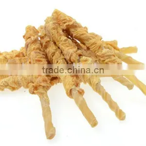 Wholesale Natural Dry Chicken and Bleached Rawhide Stick Wraps Pet Dog Snack thumbnail-2