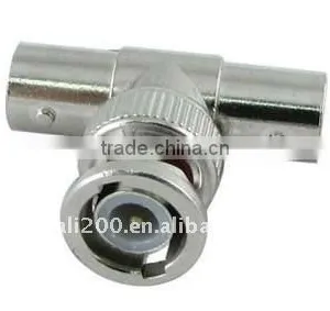 T Type BNC Male to 2 Female Splitter Adapter Connector thumbnail-1
